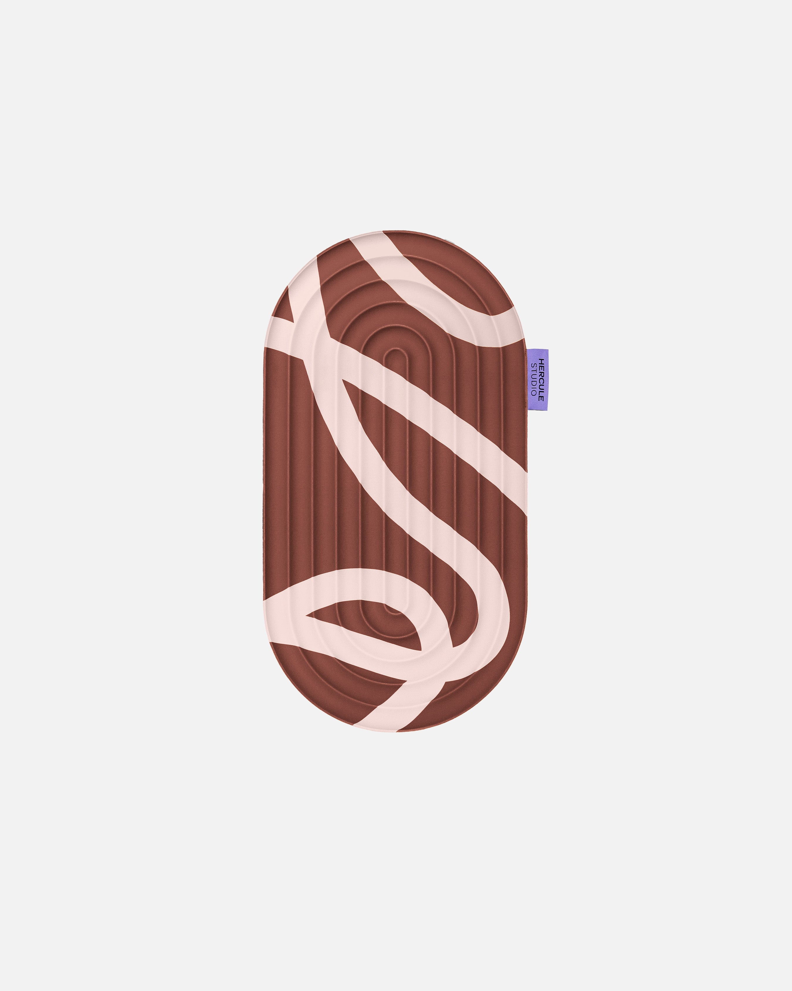 Mini tapis de sol pad de confort de la marque hercule studio modèle galé imprimé bari couleur choco packshot déplié