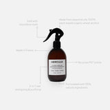 Spray pour assainir le tapis de sport et énergiser l'espace d'entraînement packshot flacon avec éléments de réassurance