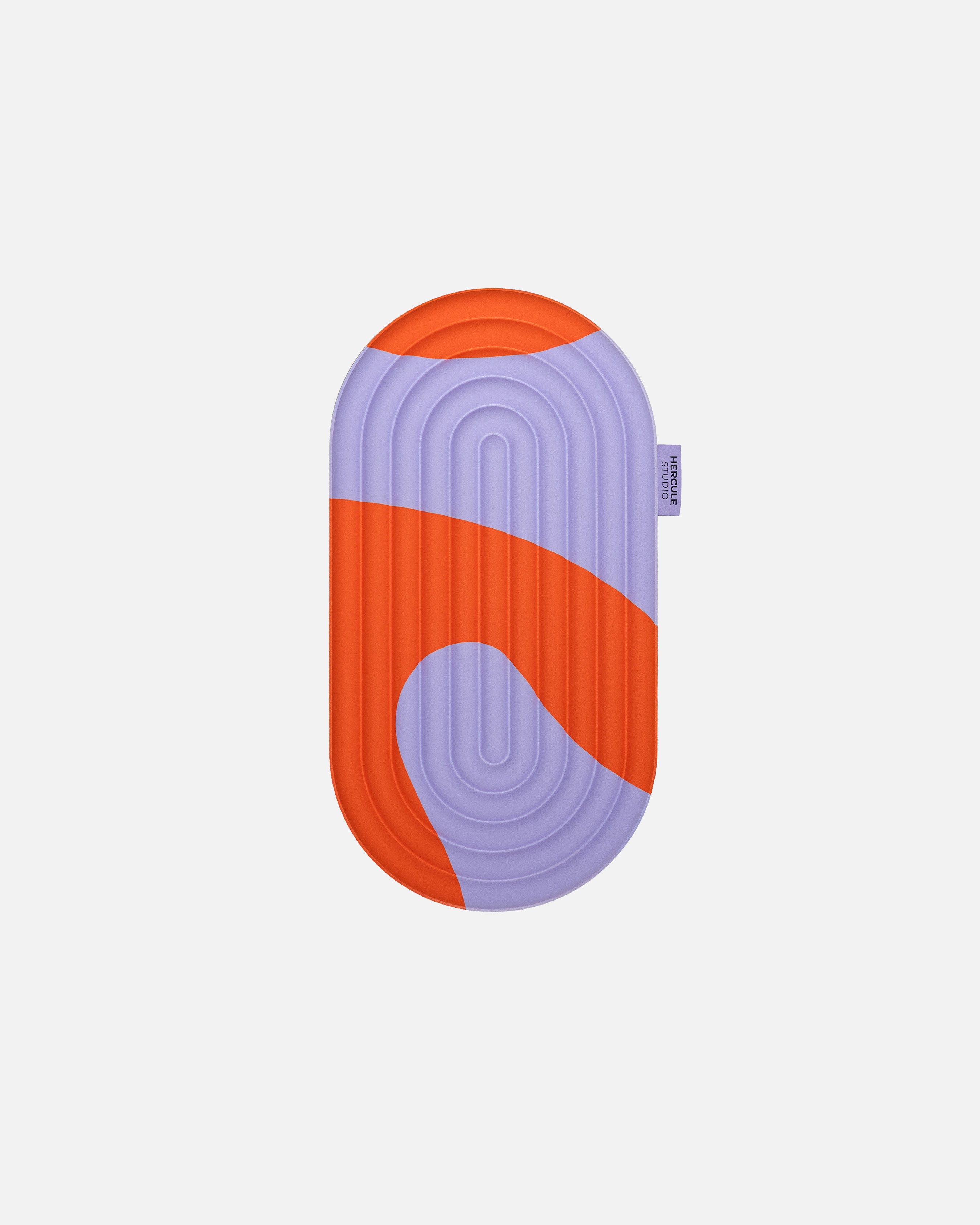 Mini tapis Galé Hercule Studio – pad de confort 3‑en‑1 imprimé rouge et violet (Axel) – soutien ergonomique pour genoux, coudes, fessiers, compatible Pilates Reformer, design français durable, vue dépliée