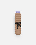 Hercule Studio Galé mini mat – beige (Dune) portable 3-in-1 pad with logo ribbon – easy to transport, ideal for Pilates/Reformer, ergonomic and durable design, rolled view with logo ribbon