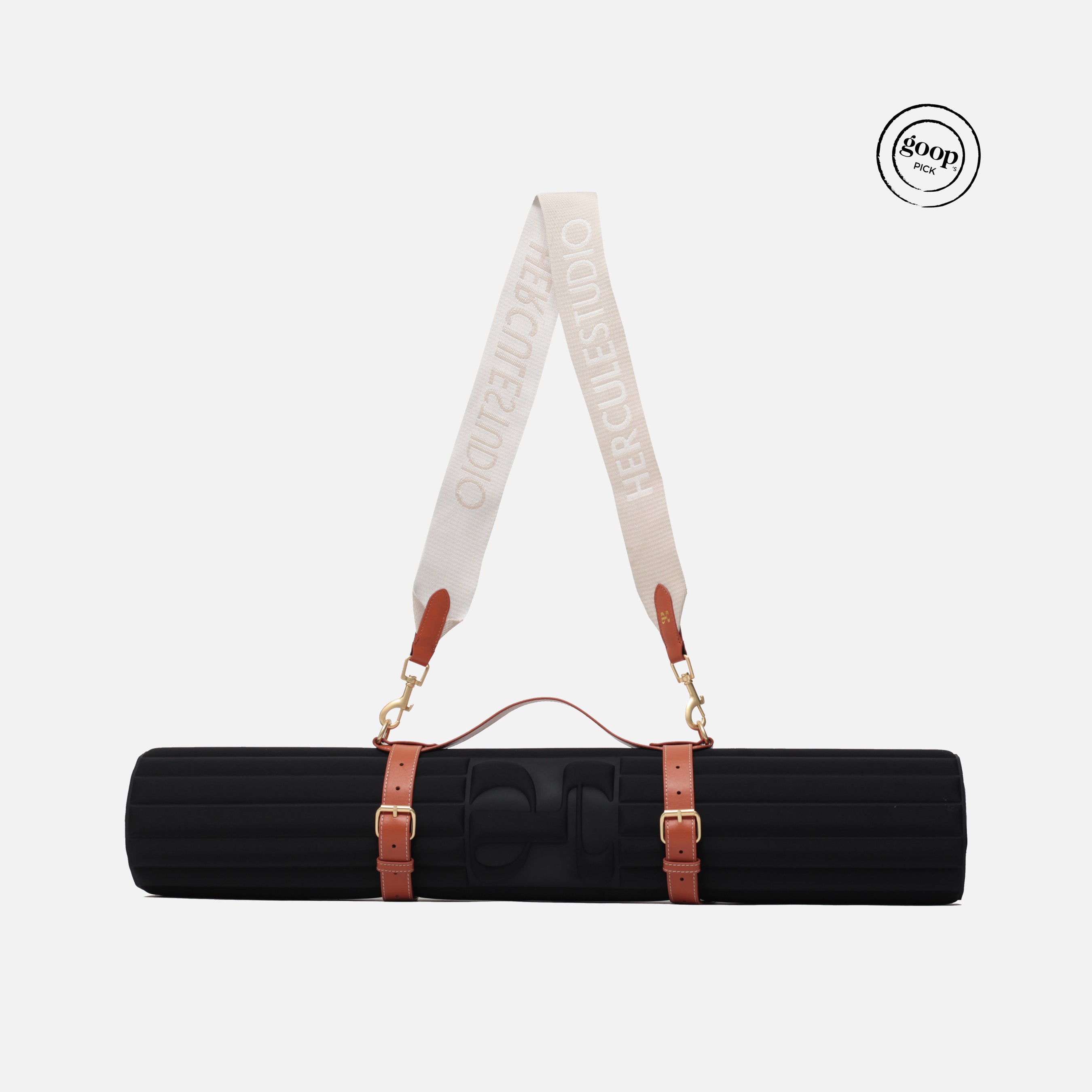 Sangle de transport pour tapis d'exercice modèle soca couleur beige et camel packshot visuel global