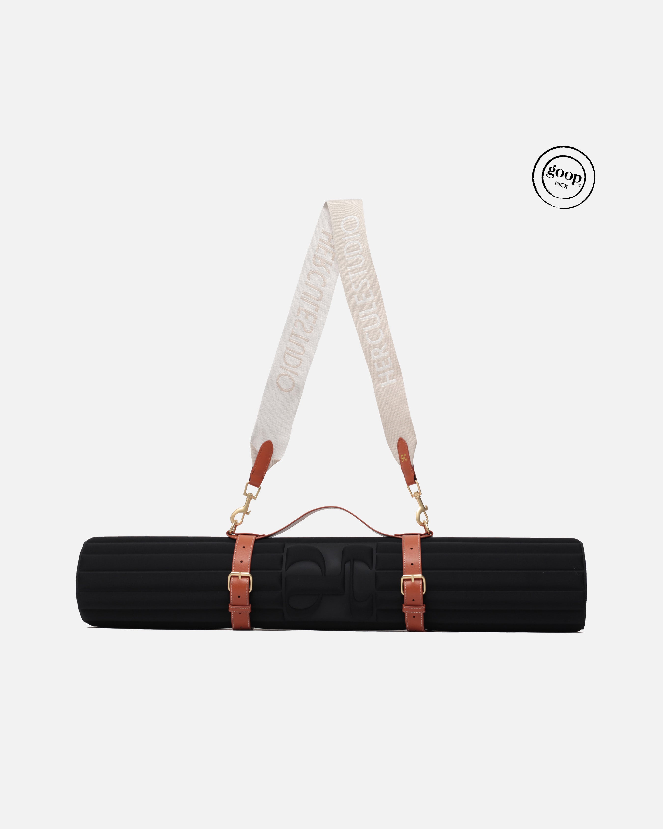 Sangle de transport pour tapis d'exercice modèle soca couleur beige et camel packshot visuel global