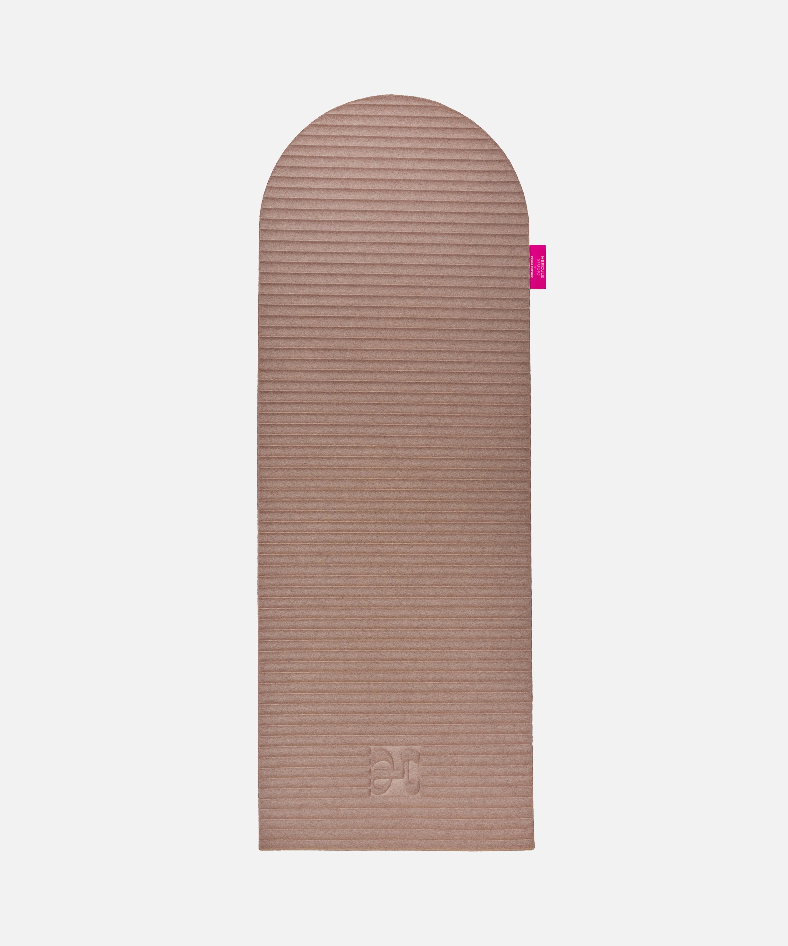 Hercule Studio x From Future Sandy Brown Limited Edition Exercise Mat, 100% beige cashmere fitness mat, innovative and premium design for Pilates, gym workouts, and stretching, shown unfolded