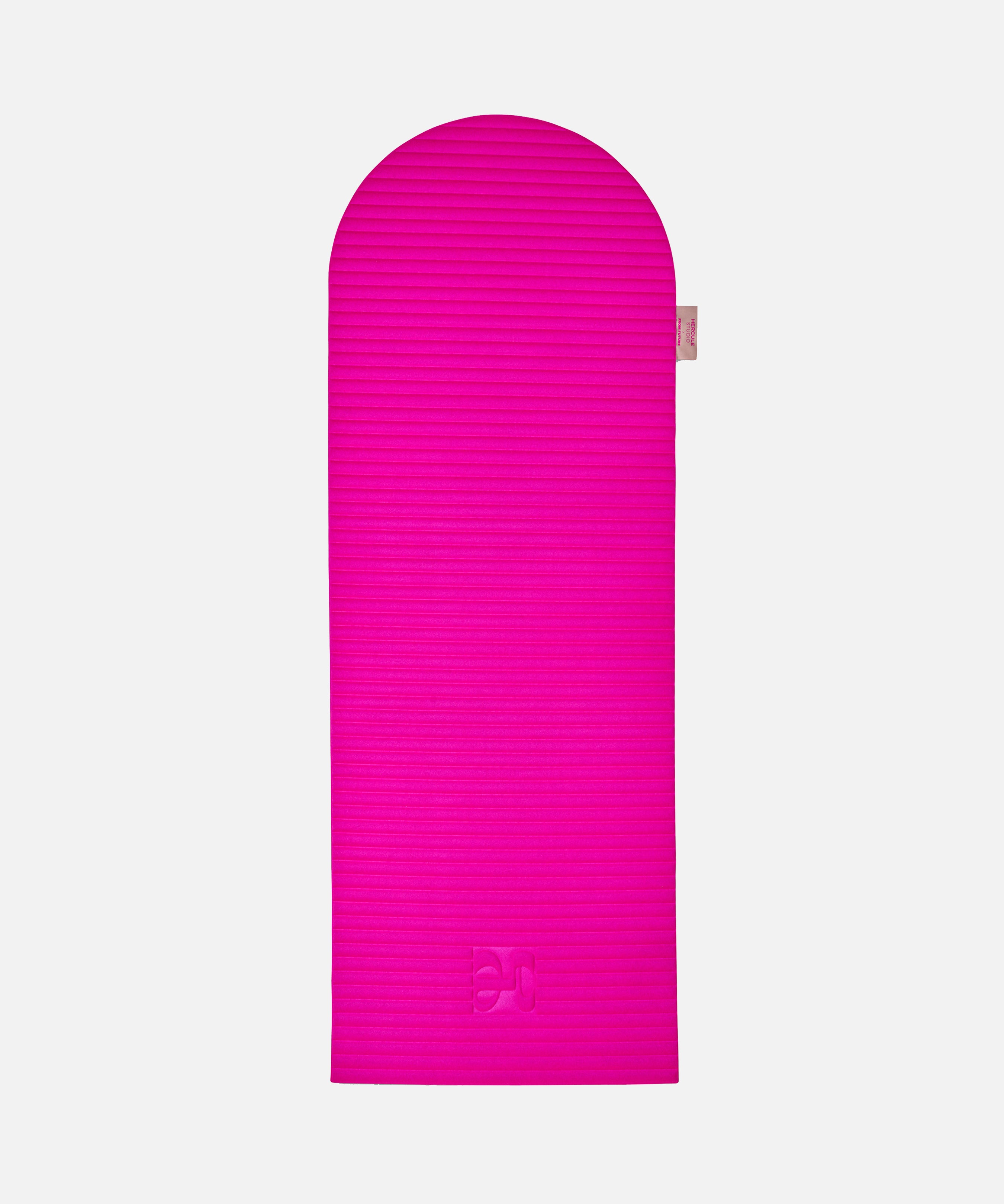 Hercule Studio x From Future Candy Pink Limited Edition Fitness Mat, 100% fuchsia pink cashmere fitness mat, innovative and premium design for Pilates, gym workouts, and stretching, unfolded view
