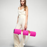 Lifestyle gym session with Hercule Studio x From Future Candy Pink mat, fuchsia pink cashmere for fitness and stretching