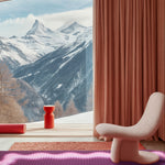 Tapis de sol pour le fitness le yoga et le pilates de la marque hercule studio et uchronia modèle archy imprimé winter déplié dans un décor hivernale de montagne enneigée