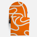 Tapis de sol pour le fitness le yoga et le pilates de la marque hercule studio modèle archy couleur imprimé bari orange pop packshot semi déplié
