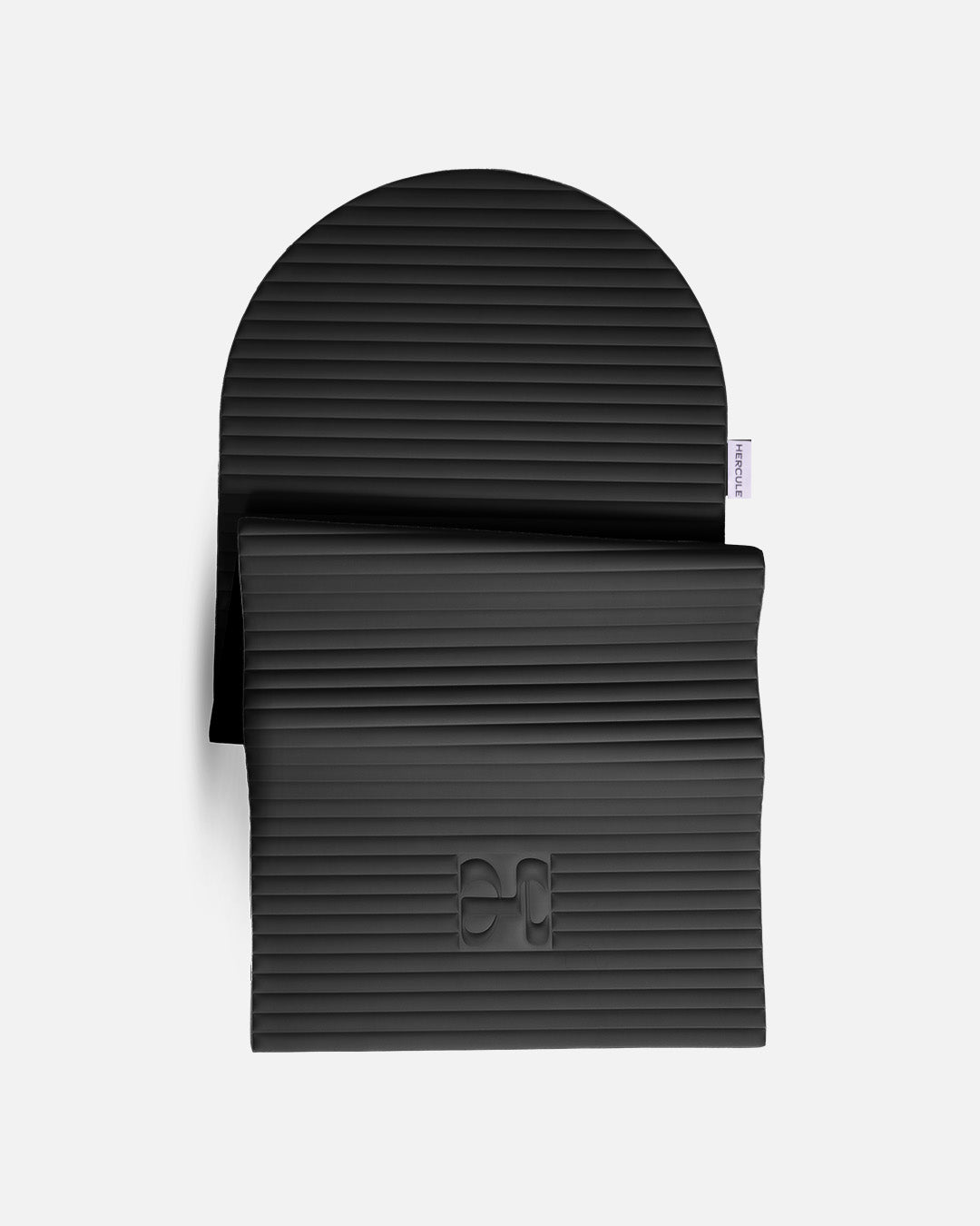 Tapis de sol pour le fitness le yoga et le pilates de la marque hercule studio modèle archy couleur outrenoir packshot semi déplié