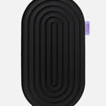 Hercule Studio Galé mini sport mat – Midnight Black ergonomic 3-in-1 comfort pad – ergonomic support for knees, elbows, glutes, ideal for Pilates and Reformer, durable French design, unrolled view