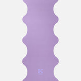 Hercule Studio Lavender yoga mat unrolled, natural rubber PVC-free, strong grip and durable wavy design for daily yoga