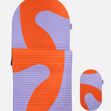 Hercule Studio Axel red orange printed comfort bundle with the premium Archy mat and the ergonomic Galé 3-in-1 pad, comfort duo for Pilates and gym sessions, durable French design, packshot